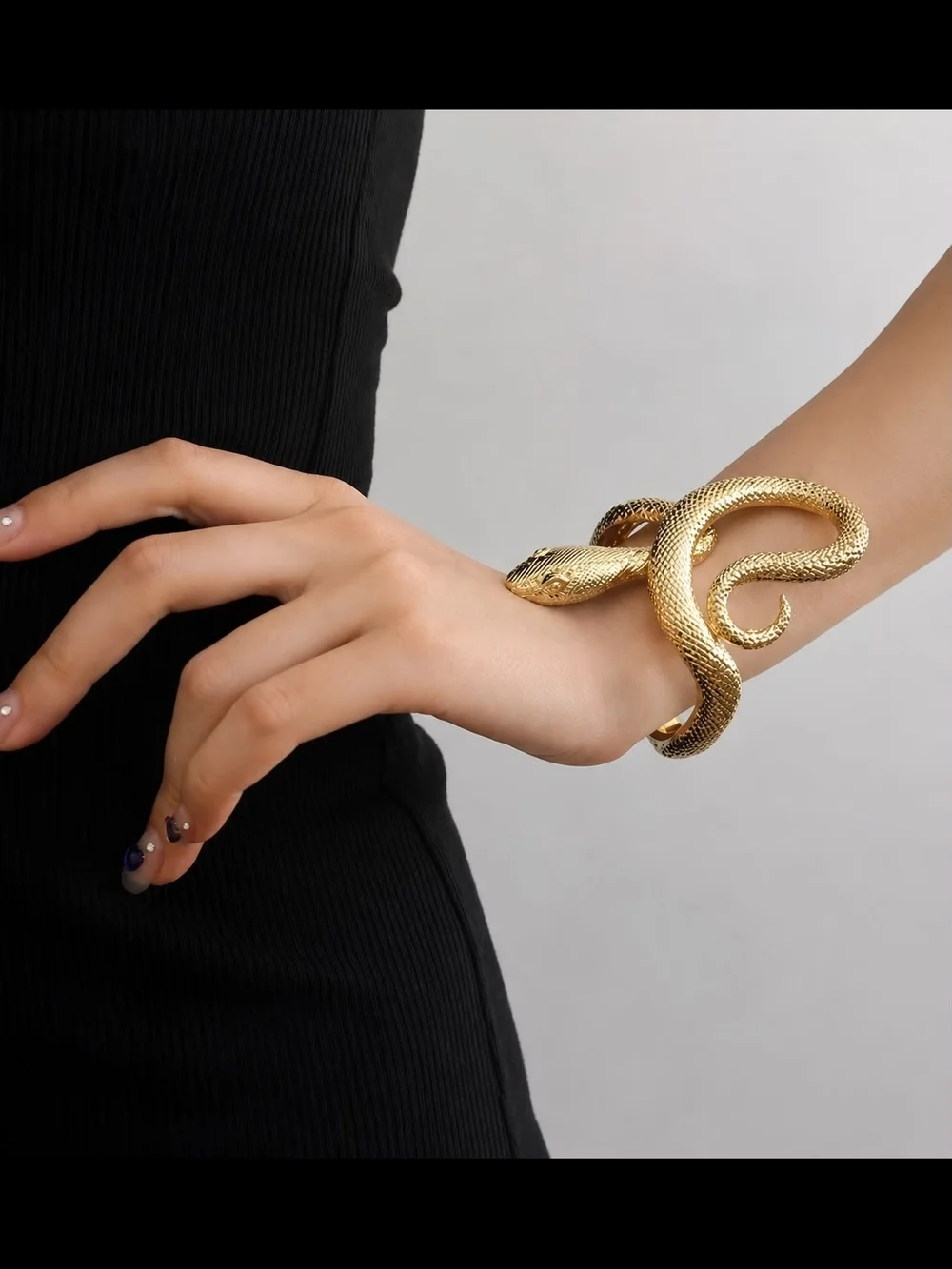 Gold Snake Wrap Bracelet Cuff